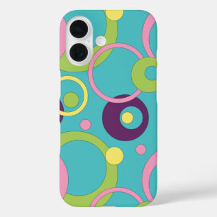 Funky Blue Circles Hoesje-Mate Telefoon Case
