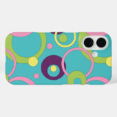 Funky Blue Circles Hoesje-Mate Telefoon Case (Achterkant (horizontaal))