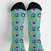 Funky Blue Circles Houndstooth Sokken (Top)
