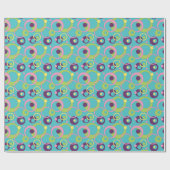 Funky Blue Circles inpakpapier (Vlak)