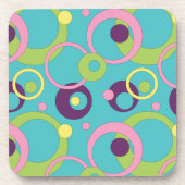 Funky Blue Circles Kurkcoster Bier Onderzetter (Voorkant)