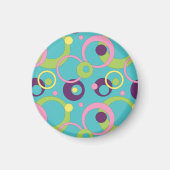 Funky Blue Circles Magnet (Voorkant)