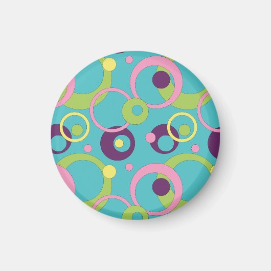 Funky Blue Circles Magnet (Voorkant)