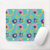 Funky Blue Circles Mousepad Muismat (Met muis)