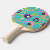 Funky Blue Circles Ping Pong Paddle Tafeltennisbatje (Voorkant Gekanteld)
