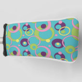 Funky Blue Circles Putter Hoesje Golfheadcover (Voorkant)