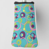 Funky Blue Circles Putter Hoesje Golfheadcover (Draai 90)