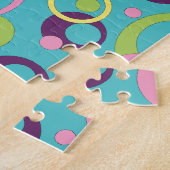 Funky Blue Circles Puzzel (Zijkant)