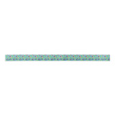 Funky Blue Circles Ribbon Satijnen Lint (Voorkant)