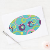 Funky Blue Circles Sticker (Envelop)