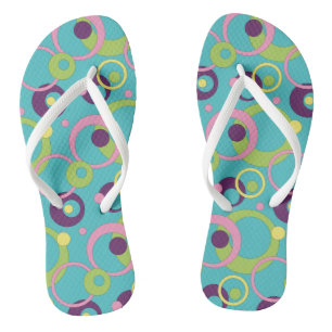 Funky Blue Circles Teenslippers