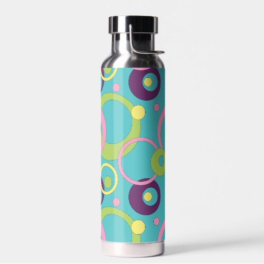 Funky Blue Circles Waterfles (Links)