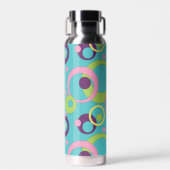 Funky Blue Circles Waterfles (Voorkant)