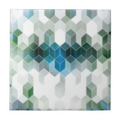 Funky Blue Cube Graphic Design Tegeltje (Voorkant)