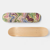 Funky Blue Dark Red Green Wave Art Patroon Persoonlijk Skateboard (Horizontaal)