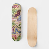 Funky Blue Dark Red Green Wave Art Patroon Persoonlijk Skateboard (Voorkant)
