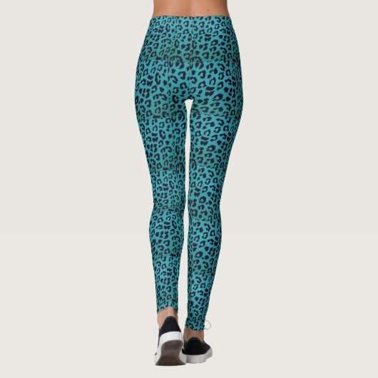Funky Blue Leopard-Leggings Leggings (Achterkant)