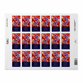 Funky Blue Paars Oranje Lizard Gecko Southwestern Etiket (Full Sheet)