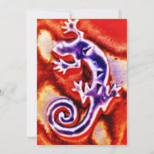 Funky Blue Paars Oranje Lizard Gecko Southwestern Kaart (Achterkant)