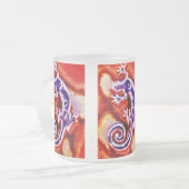 Funky Blue Paars Oranje Lizard Gecko Southwestern Matglas Koffiemok (Voorkant links)