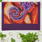 Funky Blue Paars Oranje Lizard Gecko Southwestern Theedoek (Gevouwen)