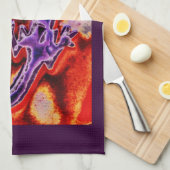 Funky Blue Paars Oranje Lizard Gecko Southwestern Theedoek (Quarter Fold)