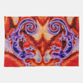 Funky Blue Paars Oranje Lizard Gecko Southwestern Theedoek (Horizontaal)