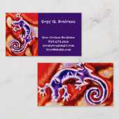 Funky Blue Paars Oranje Lizard Gecko Southwestern Visitekaartje (Voorkant / Achterkant)