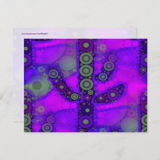 Funky Blue Paars Saguaro Cactus Mosaic Briefkaart (Voorkant / Achterkant)