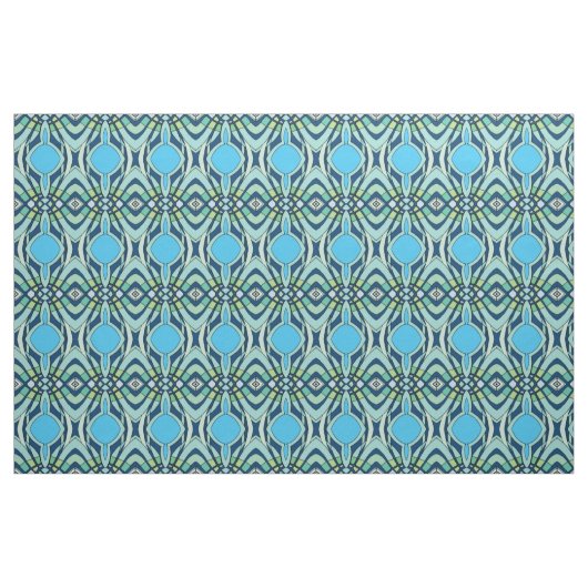 Funky Blue Pattern Stof (Yard (91,4 cm))