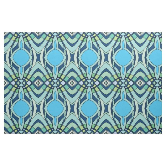 Funky Blue Pattern Stof (Fat Quarter)