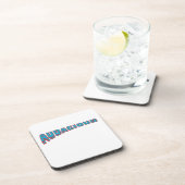 Funky Blue/Red Vocabulary-Audacious Retro Style Bier Onderzetter (Rechterzijde)