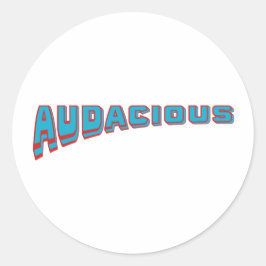Funky Blue/Red Vocabulary-Audacious Retro Style Ronde Sticker