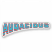 Funky Blue/Red Vocabulary-Audacious Retro Style Sticker (Voorkant)