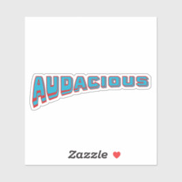 Funky Blue/Red Vocabulary-Audacious Retro Style Sticker