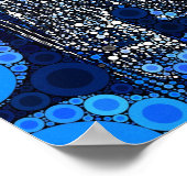 Funky Blue Sock Monkey Circles Bubbles Pop Art Poster (Hoek)