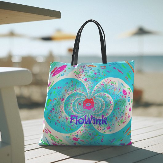 Funky Blue Spiral Tote Bag