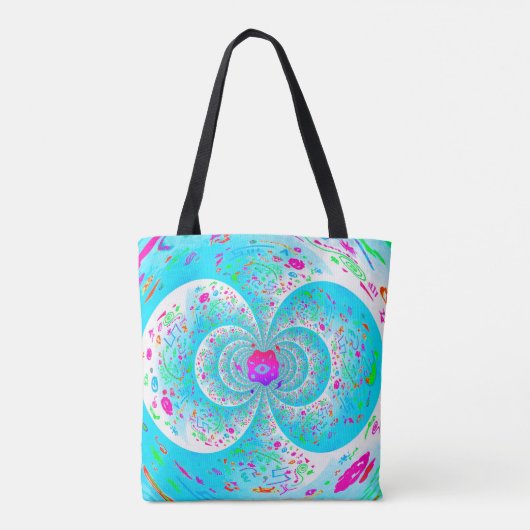 Funky Blue Spiral Tote Bag (Achterkant)