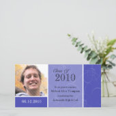 Funky Blue Swirl Afstuderen Fotokaart Aankondiging (Staand voorkant)