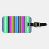 Funky Blue Yellow and Pink Striped Luggage Strap Bagagelabel (Voorkant horizontaal)