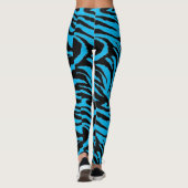 Funky Blue Zebra Print Leggings (Achterkant)