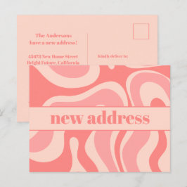 Funky Blush Swirl Nieuw adres Briefkaart