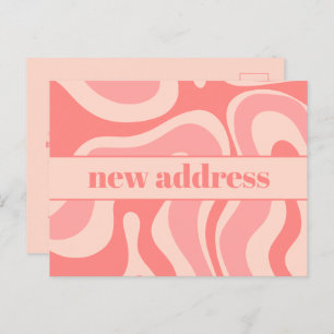 Funky Blush Swirl Nieuw adres Briefkaart