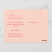 Funky Blush Swirl Nieuw adres Briefkaart (Achterkant)