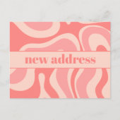 Funky Blush Swirl Nieuw adres Briefkaart (Voorkant)