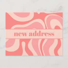 Funky Blush Swirl Nieuw adres Briefkaart