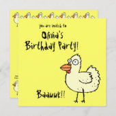 Funky Boerderij Chicken Birthday Party Invitation  Kaart (Voorkant / Achterkant)