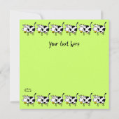 Funky Boerderij Cow (Birthday) Party Invitation Mo Kaart (Achterkant)