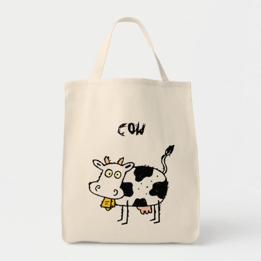 Funky Boerderij Cow Grocery Canvas tas (Voorkant)
