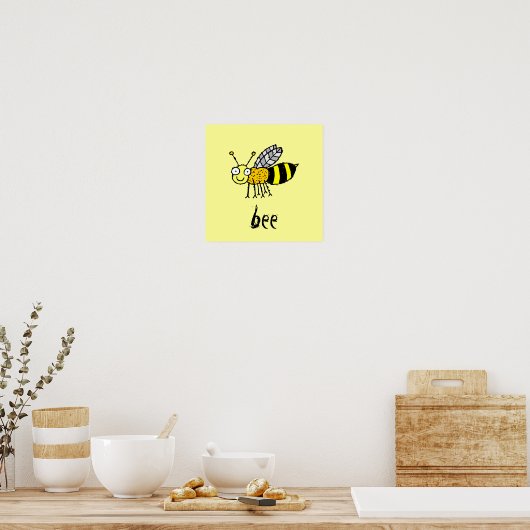 Funky Boerderij Honey Bee Kinder Square Poster (Keuken)